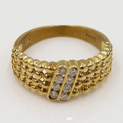 K18ダイヤモンドリング　D0.15ct　リングサイズ9号　重量3.10ｇ(石の重量含む)（中古）