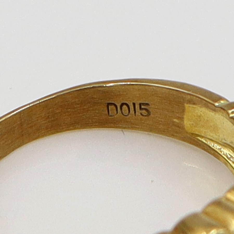 K18ダイヤモンドリング　D0.15ct　リングサイズ9号　重量3.10ｇ(石の重量含む)（中古）
