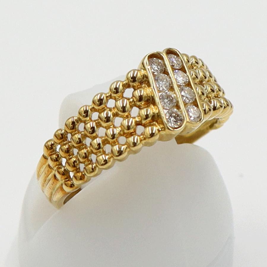 K18ダイヤモンドリング　D0.15ct　リングサイズ9号　重量3.10ｇ(石の重量含む)（中古）