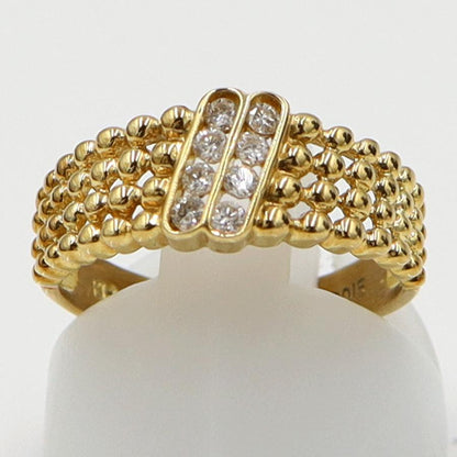 K18ダイヤモンドリング　D0.15ct　リングサイズ9号　重量3.10ｇ(石の重量含む)（中古）