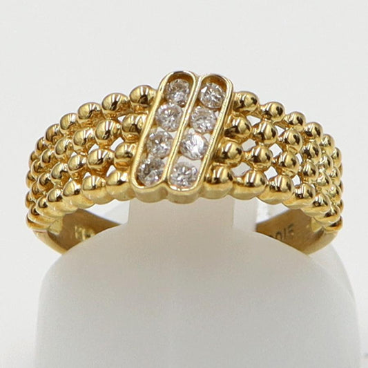 K18ダイヤモンドリング　D0.15ct　リングサイズ9号　重量3.10ｇ(石の重量含む)（中古）