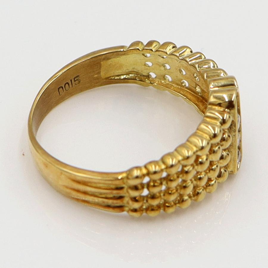 K18ダイヤモンドリング　D0.15ct　リングサイズ9号　重量3.10ｇ(石の重量含む)（中古）