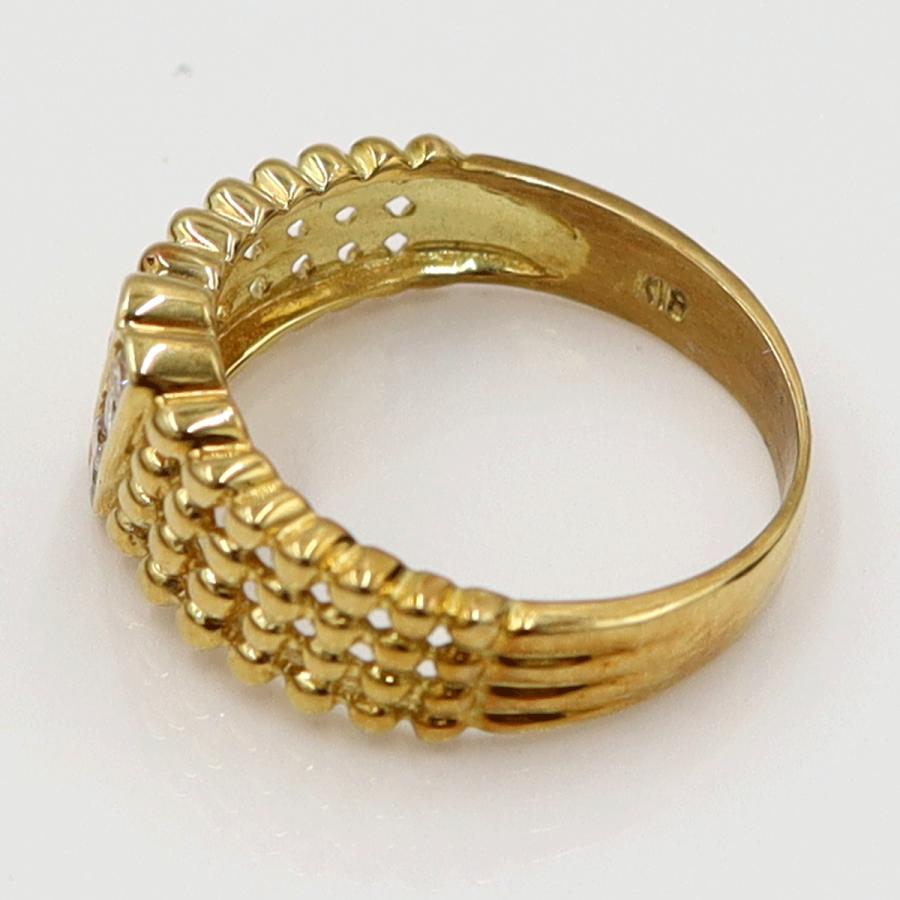 K18ダイヤモンドリング　D0.15ct　リングサイズ9号　重量3.10ｇ(石の重量含む)（中古）