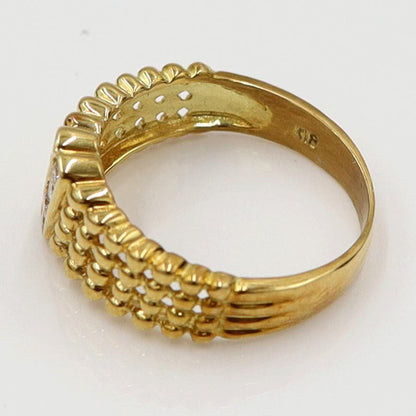 K18ダイヤモンドリング　D0.15ct　リングサイズ9号　重量3.10ｇ(石の重量含む)（中古）