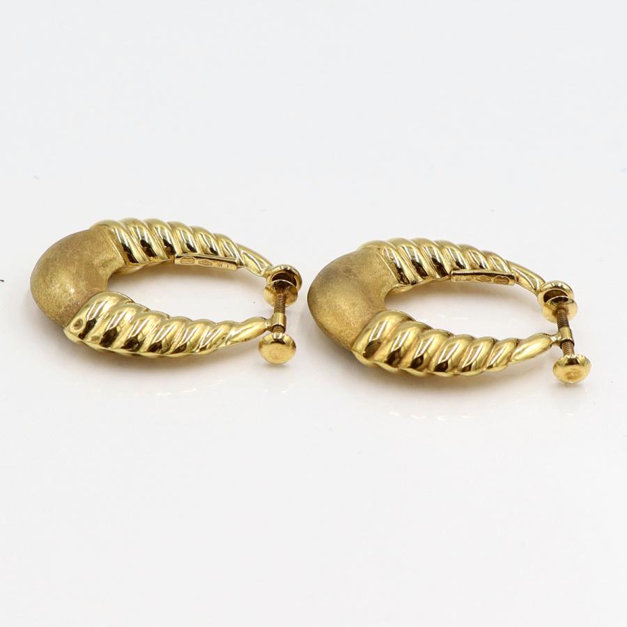 ウノア・エレ(UNOAERRE) 750デザインフープイヤリング　重量4.38ｇ　レディース（中古）