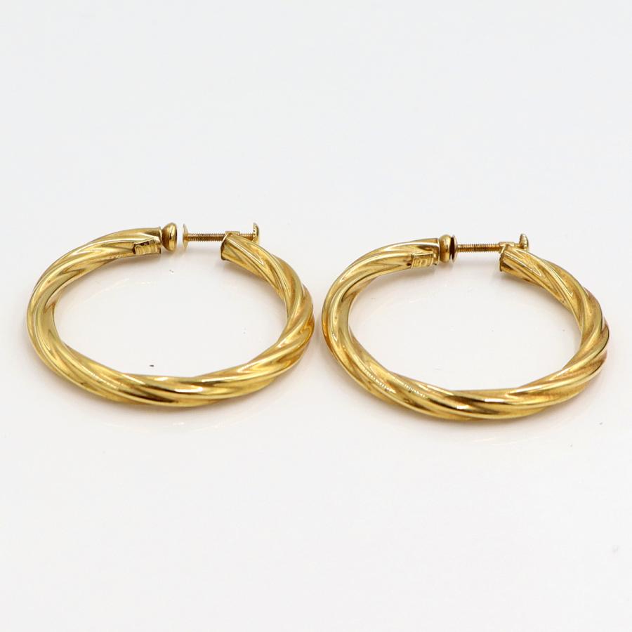 ウノア・エレ(UNOAERRE) 750デザインフープイヤリング　重量5.14ｇ　レディース（中古）