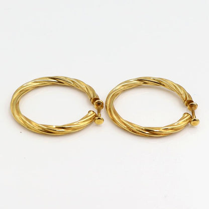 ウノア・エレ(UNOAERRE) 750デザインフープイヤリング　重量5.14ｇ　レディース（中古）