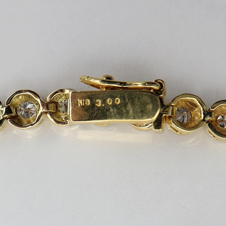 K18ダイヤモンドネックレス　D3.00ct　長さ39cm　重量20.04ｇ(石の重量含む)（中古）