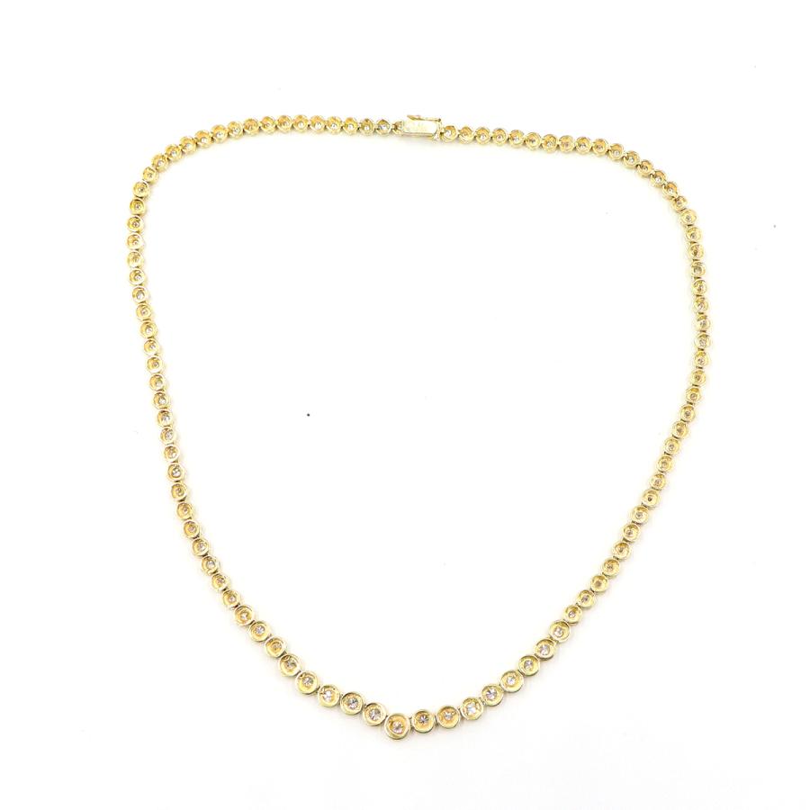 K18ダイヤモンドネックレス　D3.00ct　長さ39cm　重量20.04ｇ(石の重量含む)（中古）