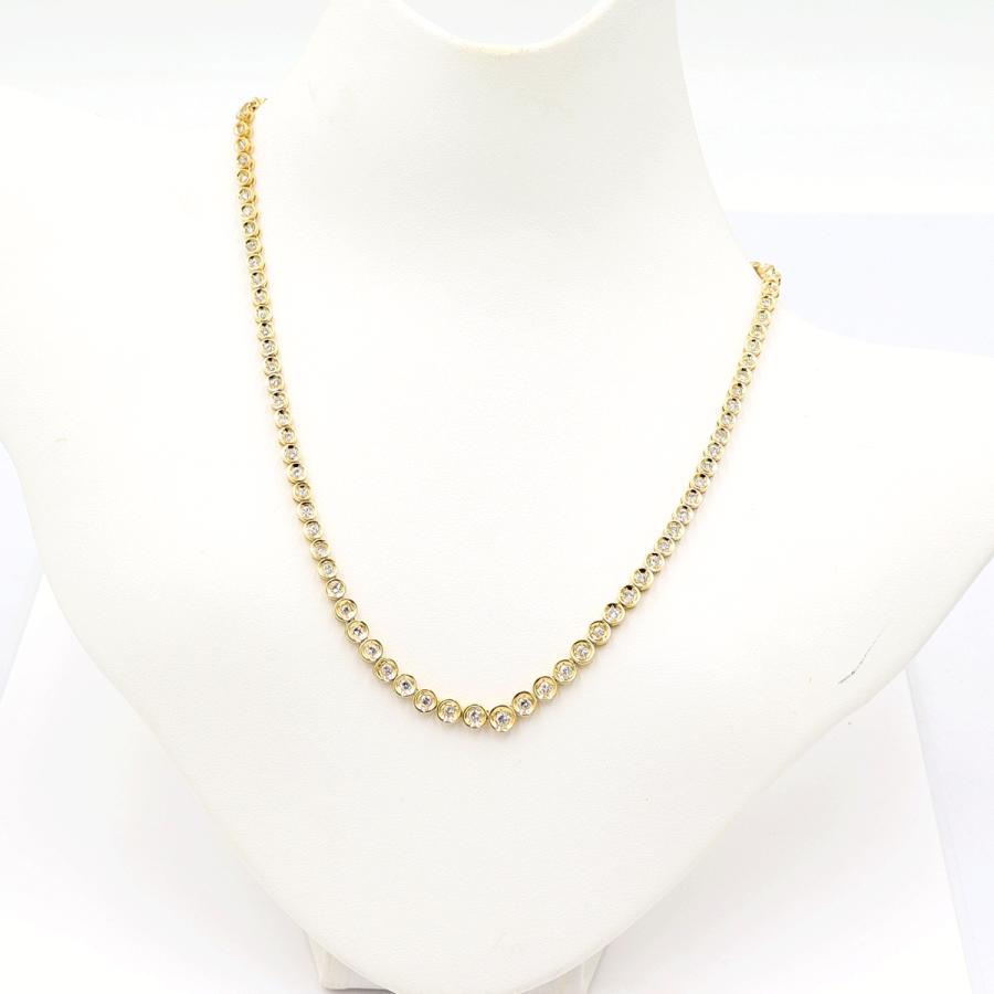 K18ダイヤモンドネックレス　D3.00ct　長さ39cm　重量20.04ｇ(石の重量含む)（中古）