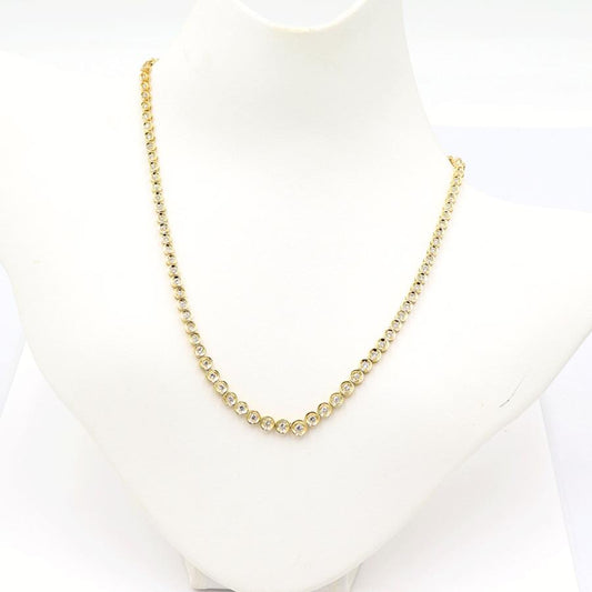 K18ダイヤモンドネックレス　D3.00ct　長さ39cm　重量20.04ｇ(石の重量含む)（中古）