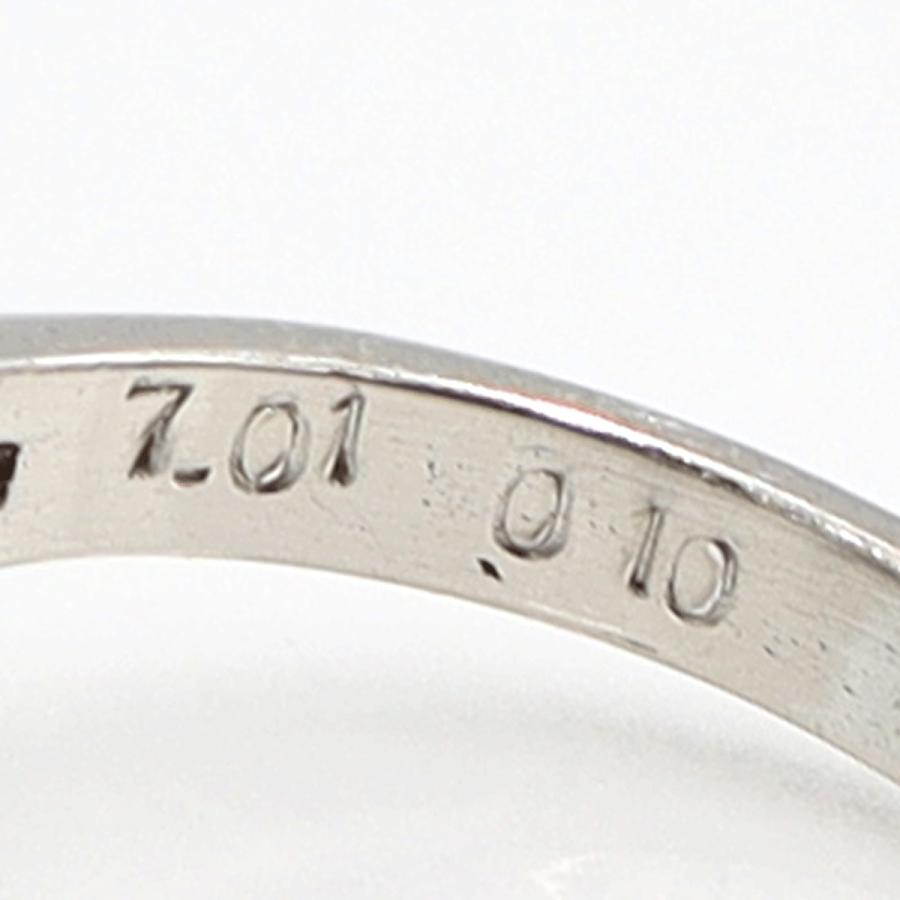 Pt900ブルートパーズダイヤモンドリング　BT7.01ct　D0.10ct　リングサイズ11号　重量7.42ｇ(石の重量含む)　レディース（中古）