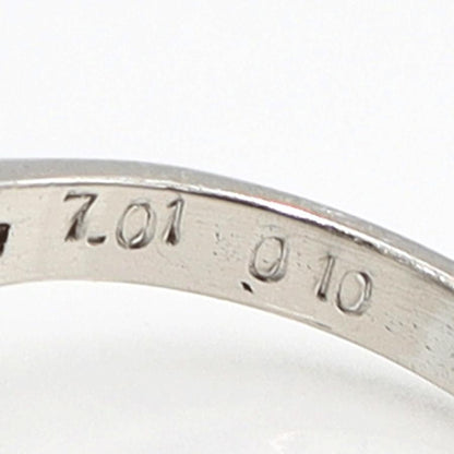 Pt900ブルートパーズダイヤモンドリング　BT7.01ct　D0.10ct　リングサイズ11号　重量7.42ｇ(石の重量含む)　レディース（中古）