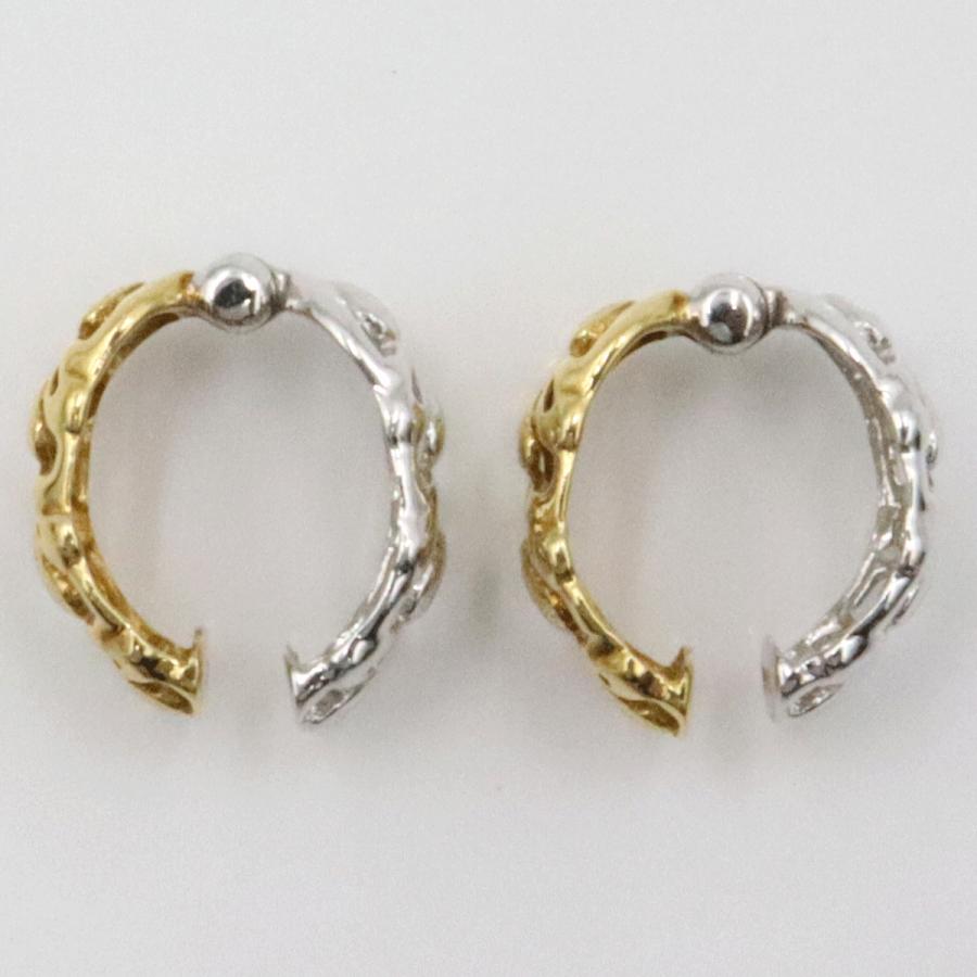 K18/K14WGピアリング　重量2.96ｇ(両耳合計) 　リバーシブル（中古）