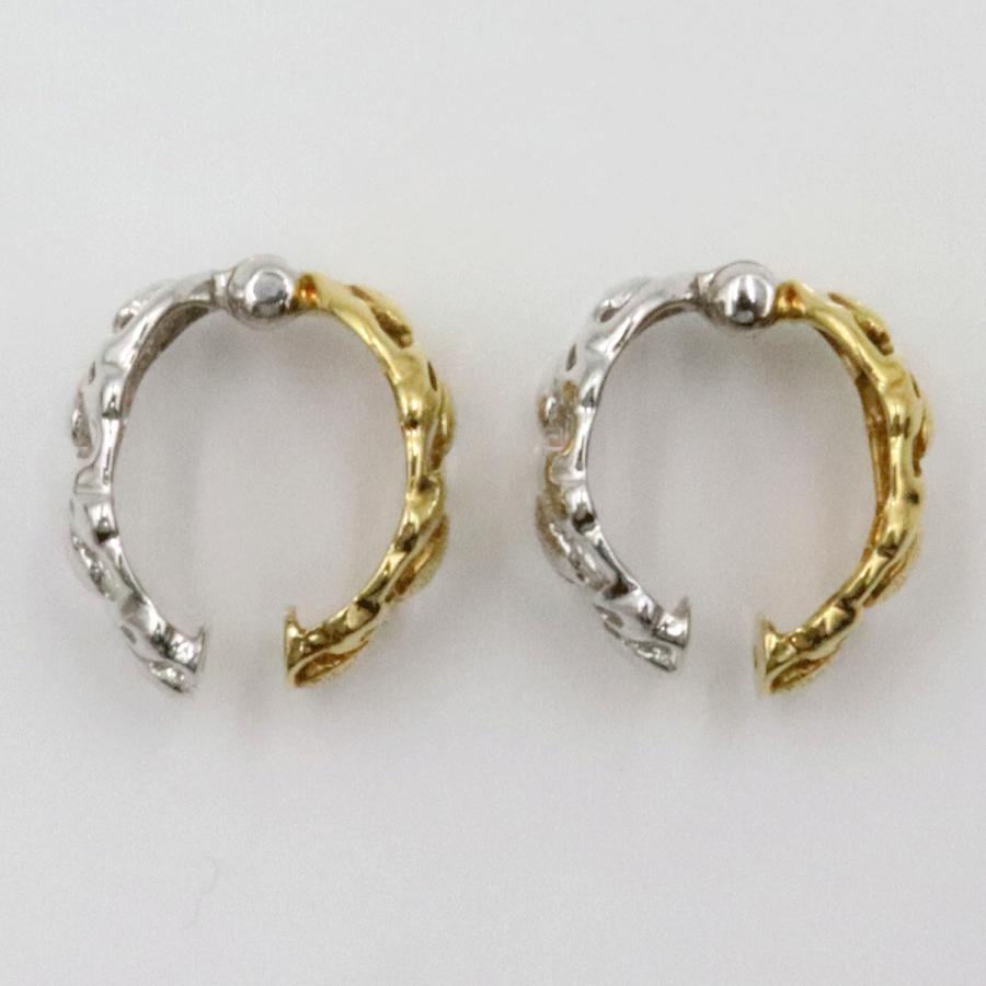 K18/K14WGピアリング　重量2.96ｇ(両耳合計) 　リバーシブル（中古）