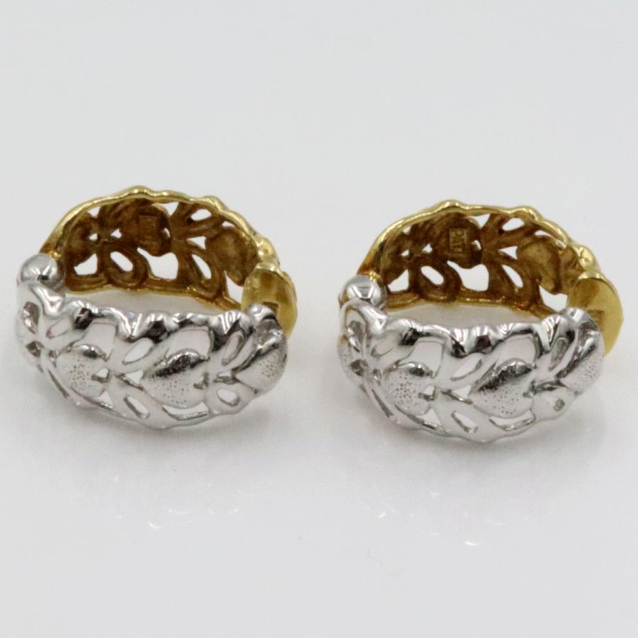 K18/K14WGピアリング　重量2.96ｇ(両耳合計) 　リバーシブル（中古）