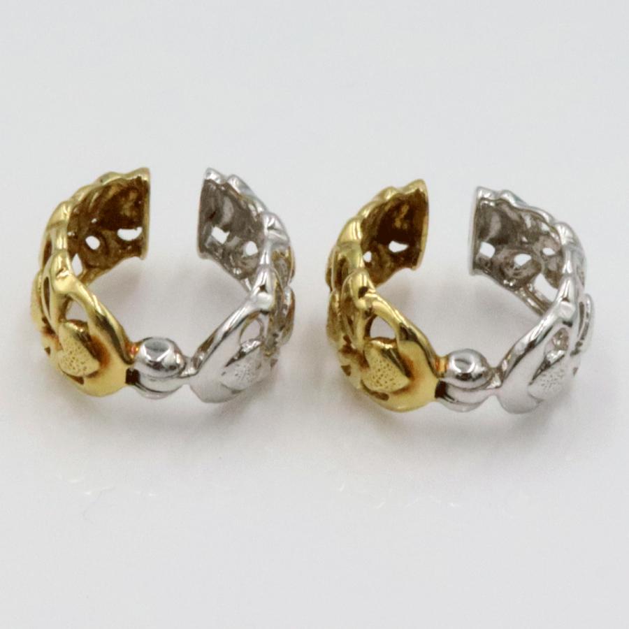 K18/K14WGピアリング　重量2.96ｇ(両耳合計) 　リバーシブル（中古）