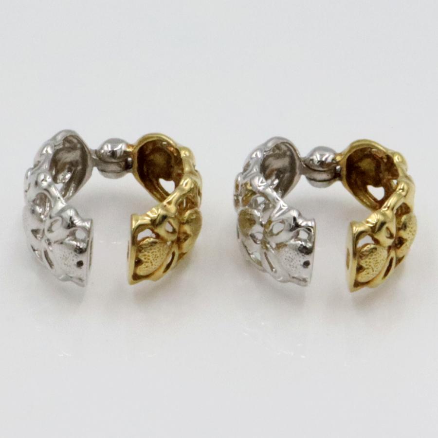 K18/K14WGピアリング　重量2.96ｇ(両耳合計) 　リバーシブル（中古）