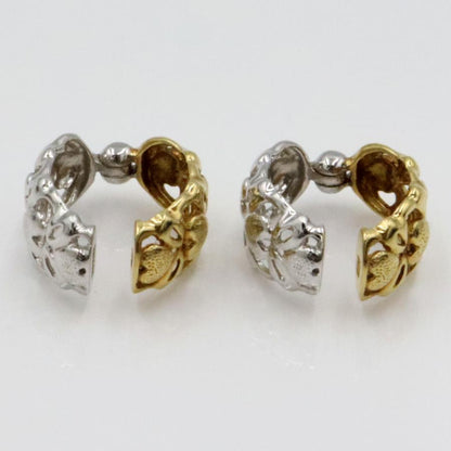 K18/K14WGピアリング　重量2.96ｇ(両耳合計) 　リバーシブル（中古）