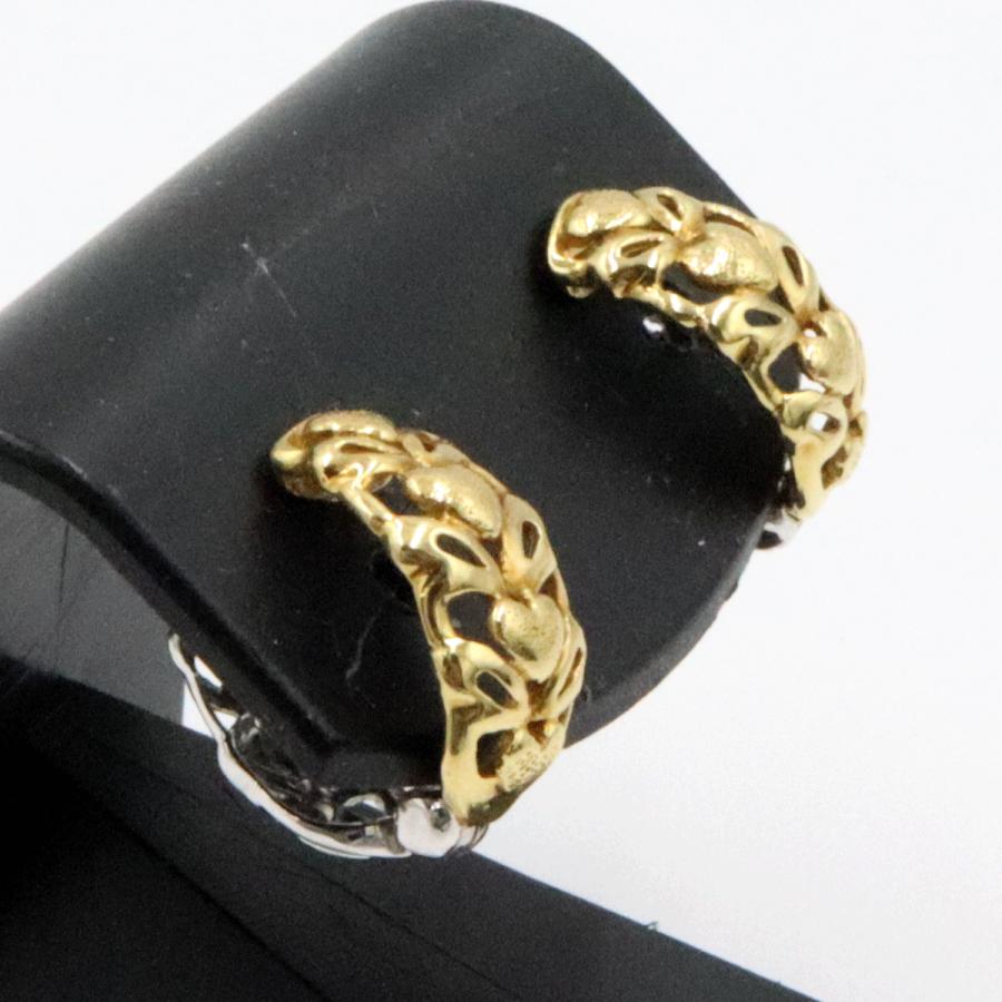 K18/K14WGピアリング　重量2.96ｇ(両耳合計) 　リバーシブル（中古）