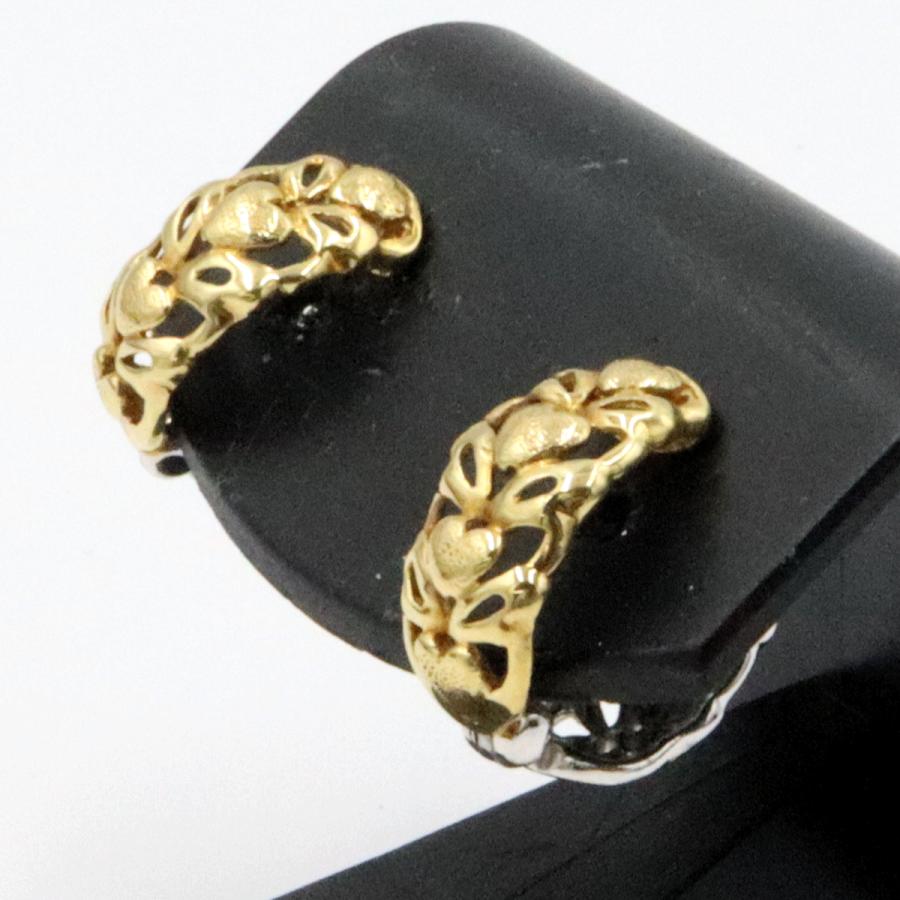 K18/K14WGピアリング　重量2.96ｇ(両耳合計) 　リバーシブル（中古）