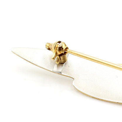 Pt900/K18ブローチ「フェザー」　重量3.18ｇ　レディース（中古）