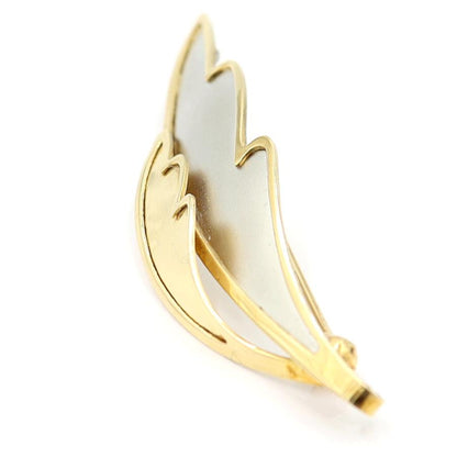 Pt900/K18ブローチ「フェザー」　重量3.18ｇ　レディース（中古）