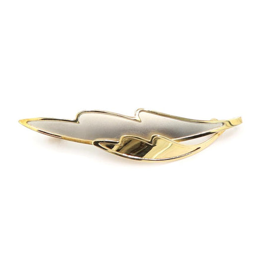 Pt900/K18ブローチ「フェザー」　重量3.18ｇ　レディース（中古）