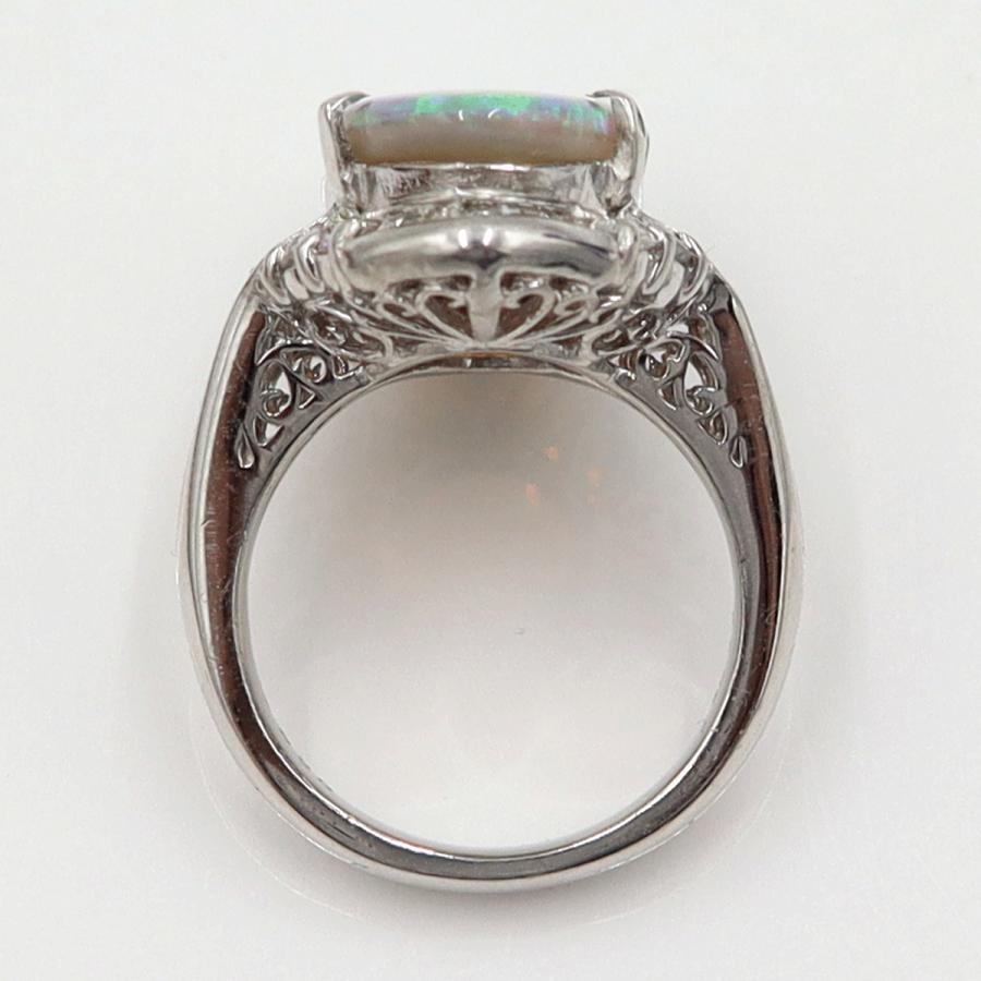 Pt900オパールダイヤモンドリング　OP3.56ct　D0.78ct　リングサイズ9号　重量12.66ｇ(石の重量含む)　レディース（中古