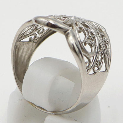 Pt900デザインリング　プラチナ　リングサイズ15号　重量6.50ｇ　レディース（中古）