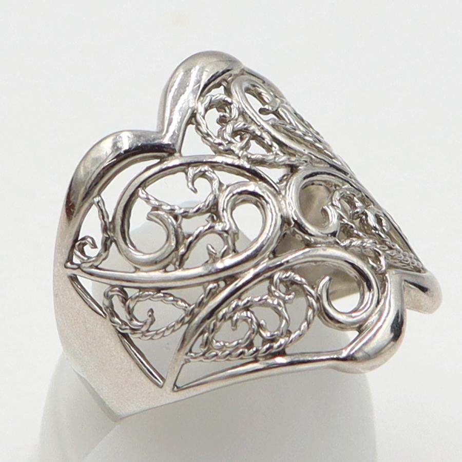 Pt900デザインリング　プラチナ　リングサイズ15号　重量6.50ｇ　レディース（中古）