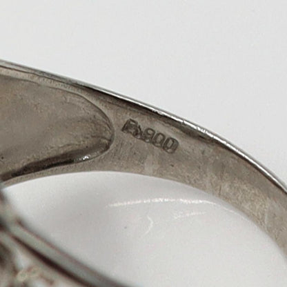 Pt900デザインリング　プラチナ　リングサイズ15号　重量6.50ｇ　レディース（中古）