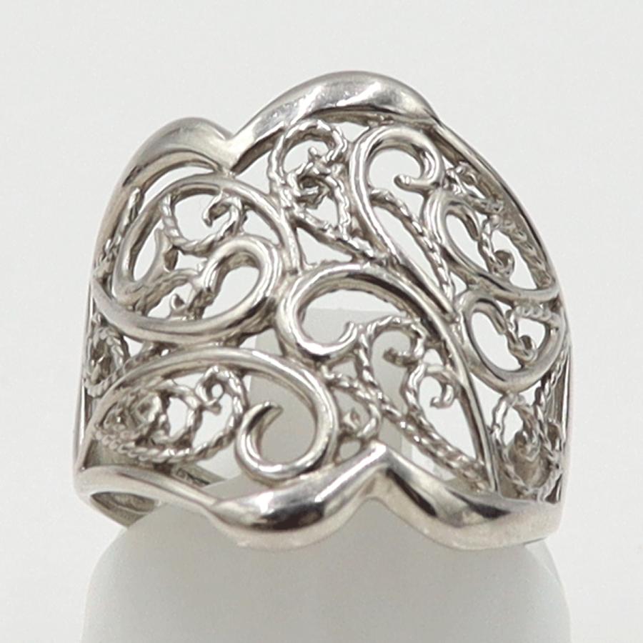 Pt900デザインリング　プラチナ　リングサイズ15号　重量6.50ｇ　レディース（中古）