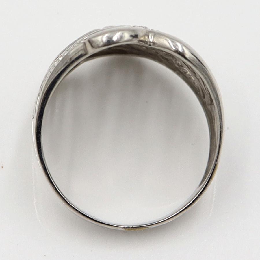 Pt900デザインリング　プラチナ　リングサイズ15号　重量6.50ｇ　レディース（中古）