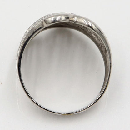 Pt900デザインリング　プラチナ　リングサイズ15号　重量6.50ｇ　レディース（中古）