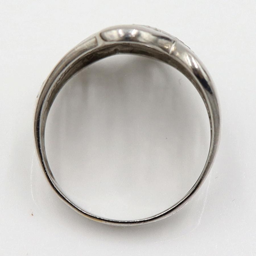 Pt900デザインリング　プラチナ　リングサイズ15号　重量6.50ｇ　レディース（中古）