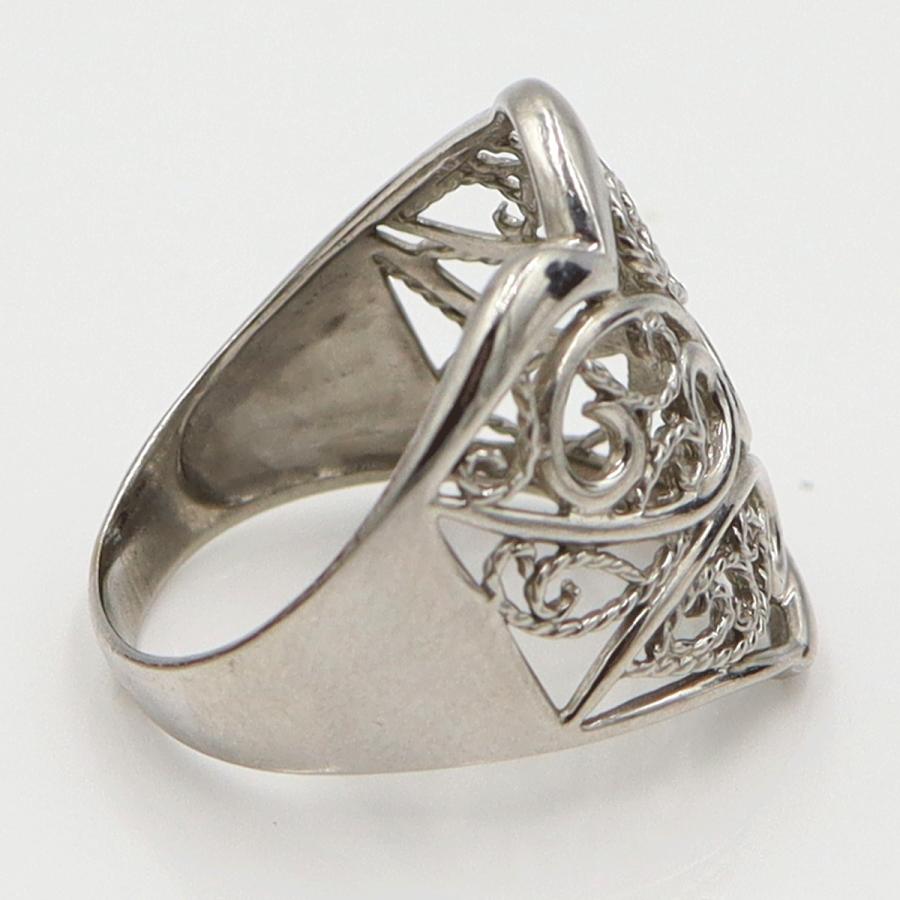 Pt900デザインリング　プラチナ　リングサイズ15号　重量6.50ｇ　レディース（中古）