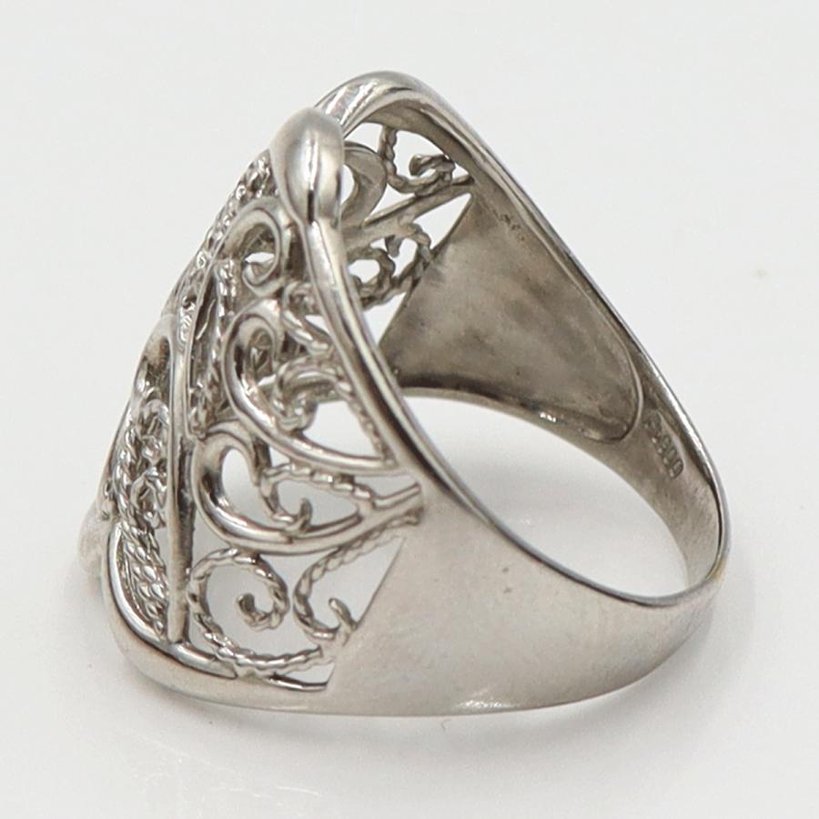 Pt900デザインリング　プラチナ　リングサイズ15号　重量6.50ｇ　レディース（中古）