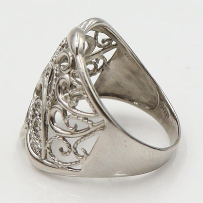 Pt900デザインリング　プラチナ　リングサイズ15号　重量6.50ｇ　レディース（中古）