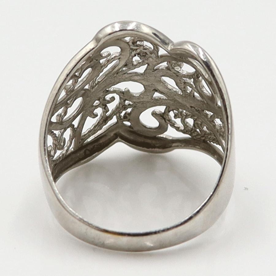 Pt900デザインリング　プラチナ　リングサイズ15号　重量6.50ｇ　レディース（中古）