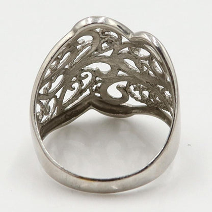 Pt900デザインリング　プラチナ　リングサイズ15号　重量6.50ｇ　レディース（中古）