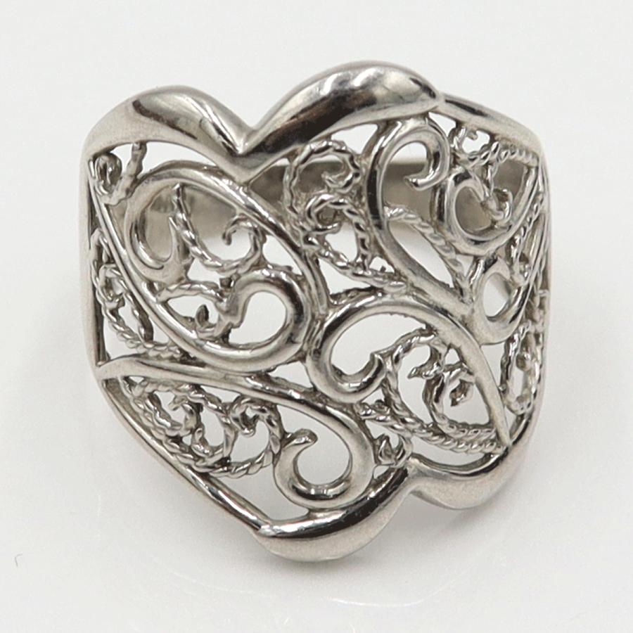 Pt900デザインリング　プラチナ　リングサイズ15号　重量6.50ｇ　レディース（中古）