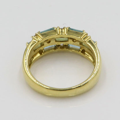 K18ブルートパーズダイヤモンドリング　D0.30ct　リングサイズ11号　重量6.19ｇ(石の重量含む)　 レディース(中古)