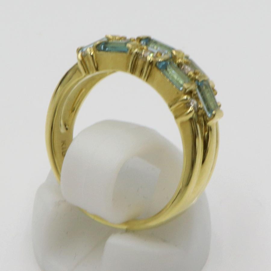 K18ブルートパーズダイヤモンドリング　D0.30ct　リングサイズ11号　重量6.19ｇ(石の重量含む)　 レディース(中古)