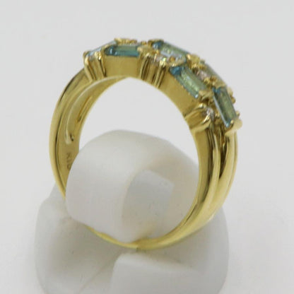 K18ブルートパーズダイヤモンドリング　D0.30ct　リングサイズ11号　重量6.19ｇ(石の重量含む)　 レディース(中古)