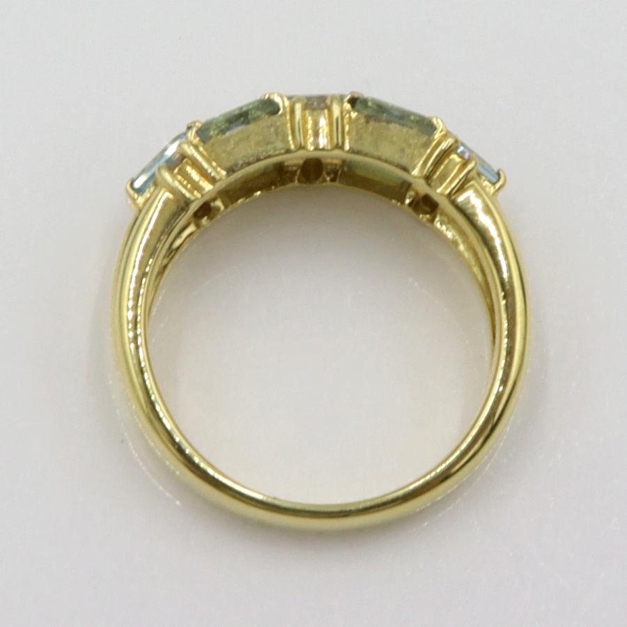 K18ブルートパーズダイヤモンドリング　D0.30ct　リングサイズ11号　重量6.19ｇ(石の重量含む)　 レディース(中古)