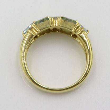 K18ブルートパーズダイヤモンドリング　D0.30ct　リングサイズ11号　重量6.19ｇ(石の重量含む)　 レディース(中古)