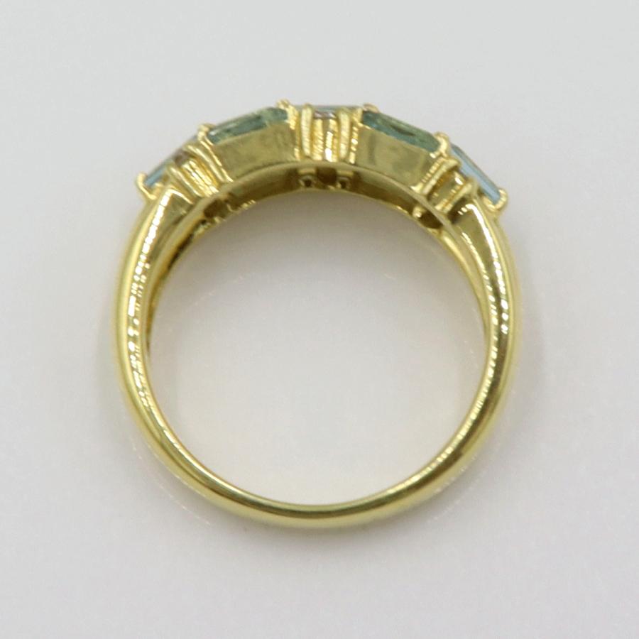 K18ブルートパーズダイヤモンドリング　D0.30ct　リングサイズ11号　重量6.19ｇ(石の重量含む)　 レディース(中古)