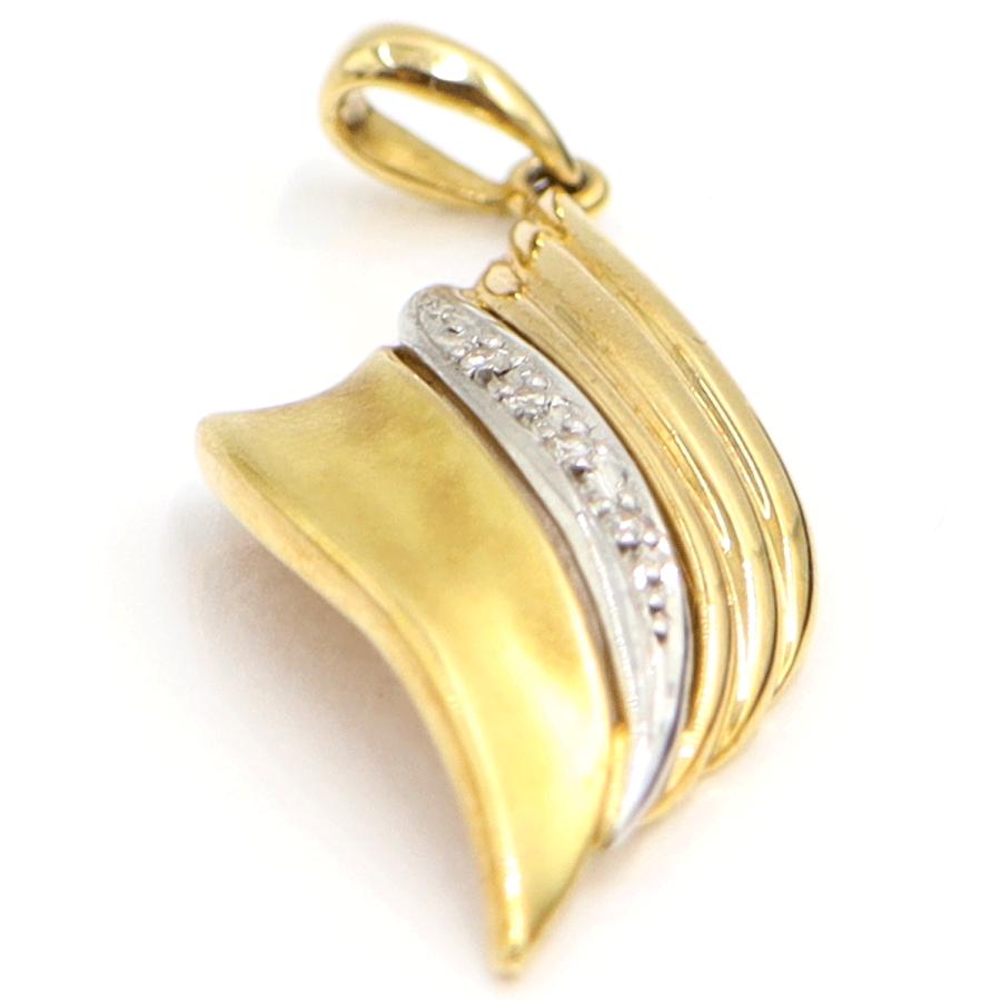 K18/Pt900ダイヤモンドペンダントトップ　D0.04ct　重量4.13ｇ(石の重量含む)（中古）