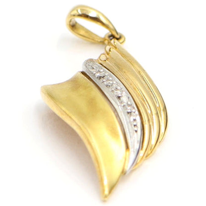 K18/Pt900ダイヤモンドペンダントトップ　D0.04ct　重量4.13ｇ(石の重量含む)（中古）